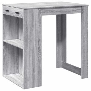 vidaXL Mesa alta de bar madera ingeniería gris Sonoma 102x70x103,5 cm