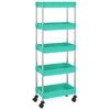 vidaXL Carrito de cocina 5 niveles hierro y ABS turquesa 42x29x128 cm
