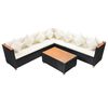 vidaXL Set muebles de jardín 5 piezas y cojines ratán sintético negro