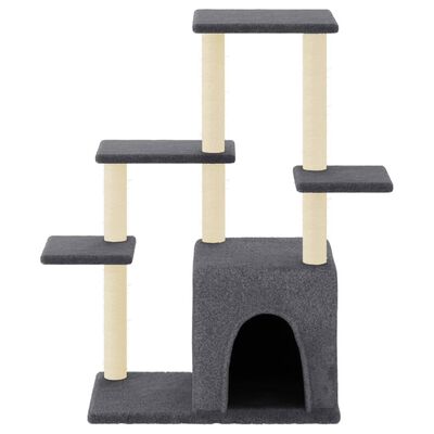 vidaXL Rascador para gatos con postes de sisal gris oscuro 97,5 cm