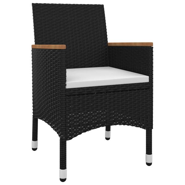 vidaXL Set comedor de jard&iacute;n 7 pzas y cojines rat&aacute;n sint&eacute;tico y vidrio