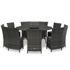 vidaXL Set de comedor de jard&iacute;n 7 pzas y cojines rat&aacute;n sint&eacute;tico gris