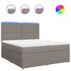 vidaXL Cama box spring con colch&oacute;n tela gris taupe 200x200 cm