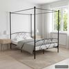 vidaXL Estructura cama con dosel sin colch&oacute;n metal negro 160x200 cm