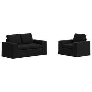 vidaXL Juego de Sof&aacute; 2 uds. Negro tela
