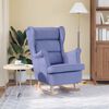 vidaXL Silla mecedora de tela azul vaquero 74x90x102 cm