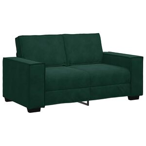 vidaXL Sof&aacute; de 2 plazas de terciopelo verde oscuro 160x78x84 cm