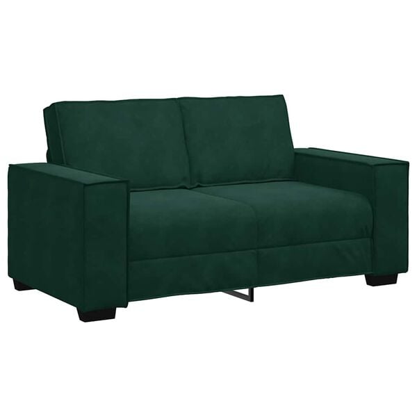 vidaXL Sof&aacute; de 2 plazas de terciopelo verde oscuro 160x78x84 cm