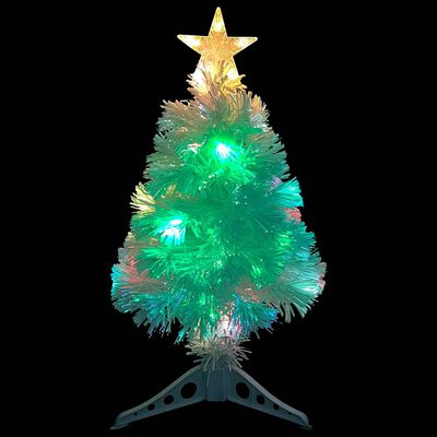 vidaXL Árbol de Navidad artificial con luces fibra óptica blanco 64 cm