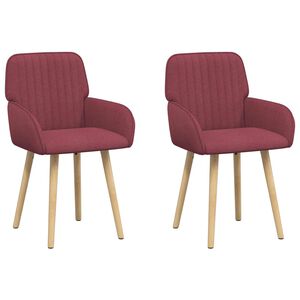 vidaXL Sillas de comedor 2 pcs Tela Rojo vino 56,5 x 50 x 87,5 cm