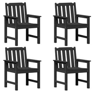 vidaXL Silla de comedor de jardín. 4 pcs Negro 65.5 x 55.5 x 88cm