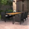 vidaXL Juego de comedor para jard&iacute;n 7 piezas rat&aacute;n sint&eacute;tico negro