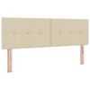 vidaXL Cama box spring con colchón con colchón Crema 140 x 200 cm tela