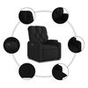 vidaXL Sillón eléctrico reclinable elevable de tela negro