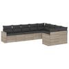 vidaXL Set muebles jard&iacute;n 9 pzas y cojines rat&aacute;n sint&eacute;tico gris claro
