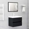 vidaXL Juego de muebles de baño 2 pzas madera contrachapada negro