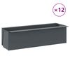 vidaXL Jardineras para europal&eacute;s 12 uds PP gris 36x13,5x9,5 cm