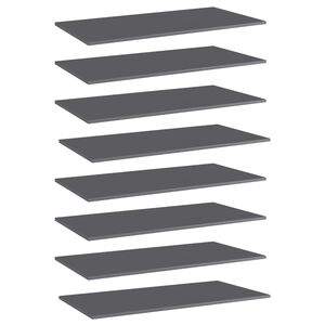 vidaXL Estante estanter&iacute;a 8 uds contrachapada gris brillo 80x30x1,5 cm
