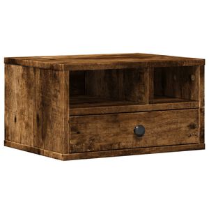 vidaXL Soporte impresora madera ingenier&iacute;a roble ahumado 40x32x22,5 cm