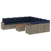 vidaXL Set sof&aacute;s de jard&iacute;n con cojines 12 piezas rat&aacute;n sint&eacute;tico gris