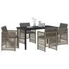 vidaXL Conjunto de Comedor de Jardín 5 pcs Gris