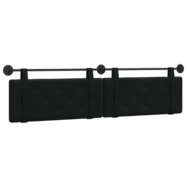 vidaXL Cabecera Colgante Negro 210 x 55 x 5 cm Terciopelo