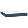 vidaXL Cama box spring colch&oacute;n y luces LED tela azul 140x200 cm