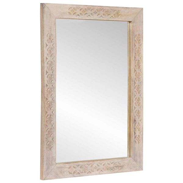 vidaXL Espejo de ba&ntilde;o 70 x 50 x 2,5 cm Vidrio y madera de mango s&oacute;lido