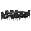 vidaXL Conjunto de Comedor de Jard&iacute;n 9 pcs Negro rat&aacute;n sint&eacute;tico