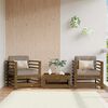 vidaXL Sillones de jard&iacute;n 2 unidades madera maciza pino marr&oacute;n miel