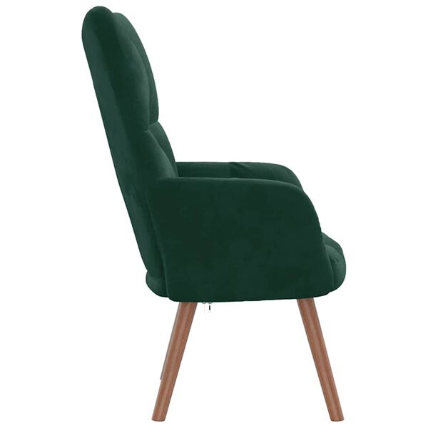 vidaXL Sill&oacute;n de relax de terciopelo verde oscuro