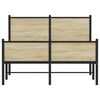 vidaXL Estructura de cama sin colchón metal roble Sonoma 120x200 cm