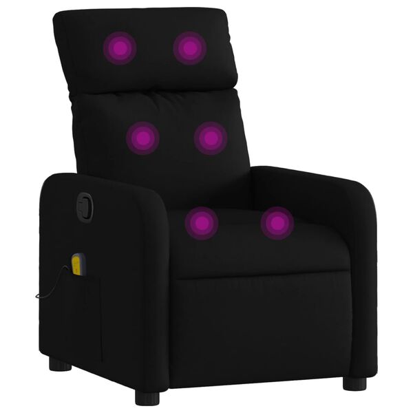vidaXL Sillón reclinable de masaje de tela negra