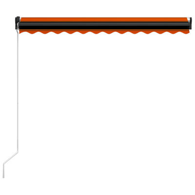 vidaXL Toldo retráctil manual con LED naranja y marrón 350x250 cm