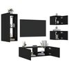vidaXL Muebles de TV de pared con luces LED 4 piezas negro