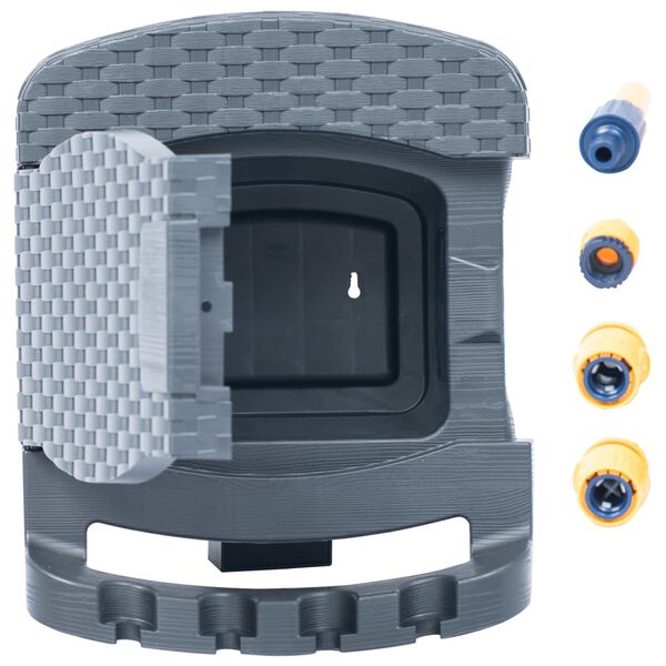 vidaXL Carrete de manguera de pared+manguera plástico gris antracita