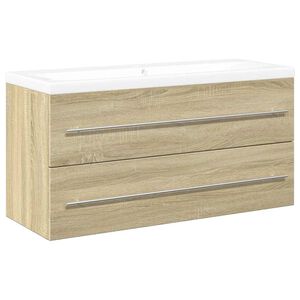 vidaXL Set de muebles de ba&ntilde;o 2 pzas madera contrachapada roble Sonoma