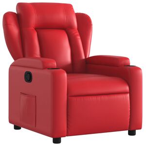 vidaXL Sill&oacute;n reclinable de cuero sint&eacute;tico rojo