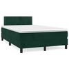 vidaXL Cama box spring con colch&oacute;n terciopelo verde oscuro 120x190 cm