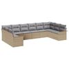 vidaXL Conjunto de sof&aacute; de jard&iacute;n 10 uds. Beige rat&aacute;n sint&eacute;tico