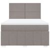 vidaXL Cama box spring con colch&oacute;n tela gris taupe 140x190 cm