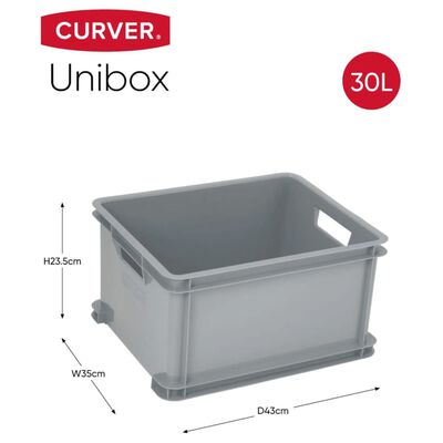 Curver Caja de almacenaje Unibox gris L 30 l