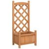vidaXL Jardinera con enrejado marr&oacute;n 40x30x90 cm madera maciza de abeto