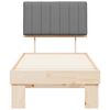 vidaXL Estructura de Cama con Cabecera Tapizada Gris Claro 75 x 190 cm