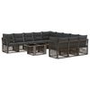 vidaXL Conjunto de sof&aacute;s de jard&iacute;n 12 uds. Gris rat&aacute;n sint&eacute;tico