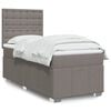 vidaXL Cama box spring con colch&oacute;n tela gris taupe 90x200 cm