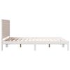 vidaXL Cama extralarga sin colch&oacute;n madera maciza blanca 140x210 cm