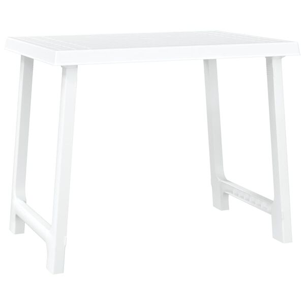 vidaXL Mesa de camping con aspecto de madera PP blanco 79x56x64 cm