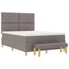 vidaXL Cama tipo Box Spring con colch&oacute;n Taup&eacute; 160 x 200 cm tela