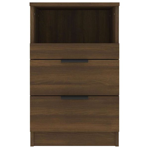 vidaXL Mesita de noche madera contrachapada color roble marr&oacute;n